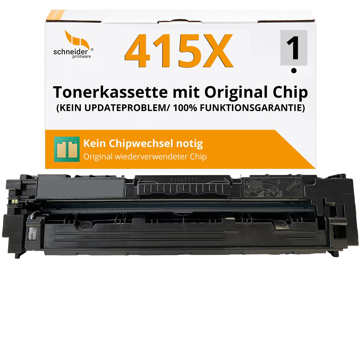 Fachgerecht recycelter HP 415X W2030X Toner Schwarz mit Chip – kompatibel mit HP Color LaserJet Enterprise M455dn und MFP M480f